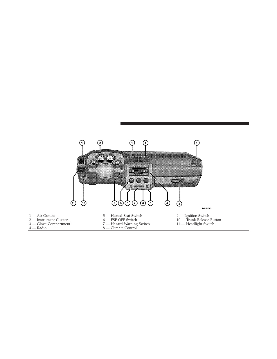 Instrument panel features | Dodge 2010 Challenger_SRT - Owner Manual User Manual | Page 164 / 444