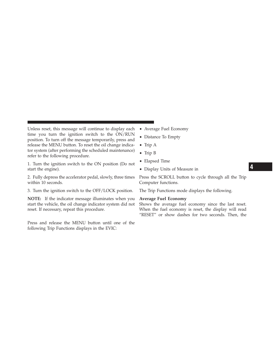 Trip functions | Dodge 2010 Challenger_SRT - Owner Manual User Manual | Page 181 / 444