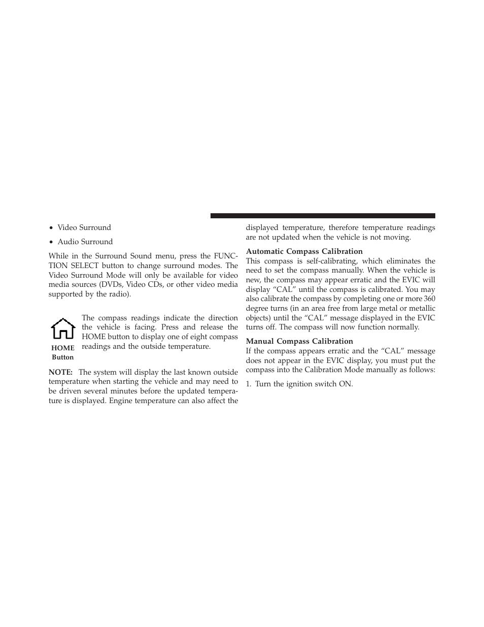 Compass display | Dodge 2010 Challenger_SRT - Owner Manual User Manual | Page 188 / 444