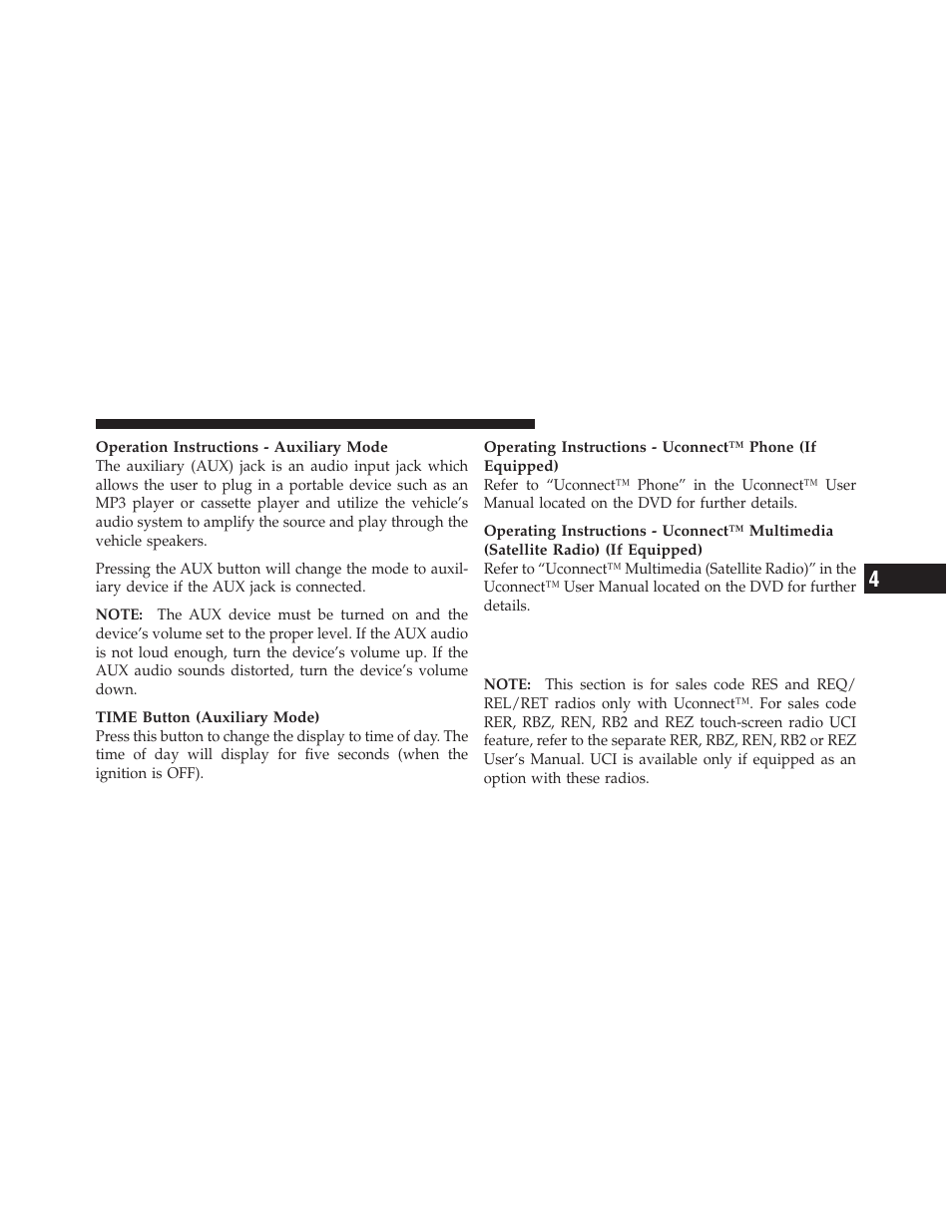 Universal consumer interface (uci) 0.5, If equipped | Dodge 2010 Challenger_SRT - Owner Manual User Manual | Page 219 / 444