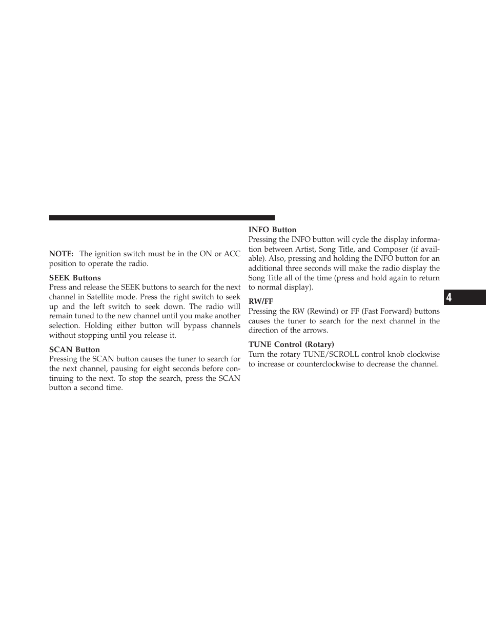 Operating instructions - uconnect, Multimedia (satellite) mode | Dodge 2010 Challenger_SRT - Owner Manual User Manual | Page 227 / 444