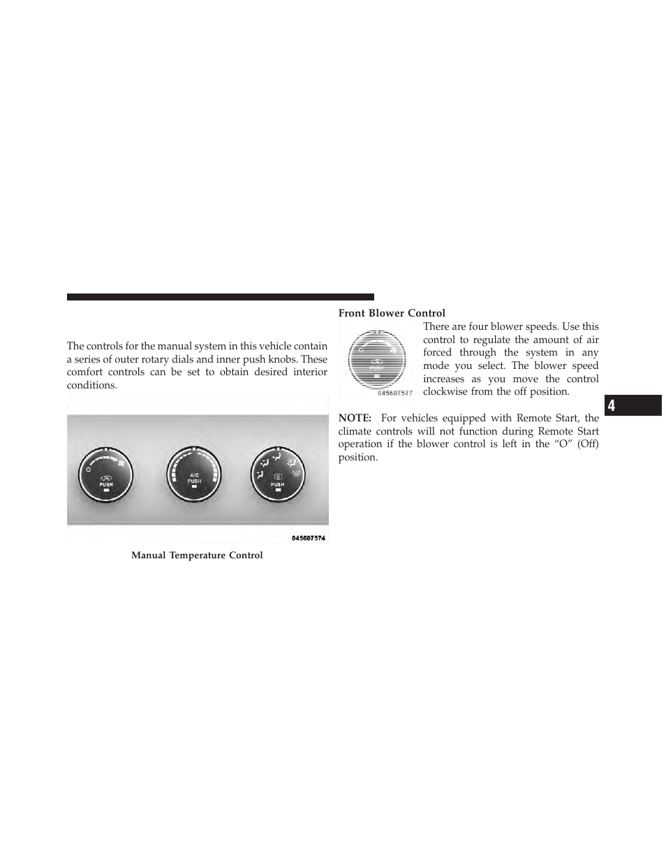 Climate controls, Manual air conditioning and heating system, Manual air conditioning and heating | System | Dodge 2010 Challenger_SRT - Owner Manual User Manual | Page 233 / 444