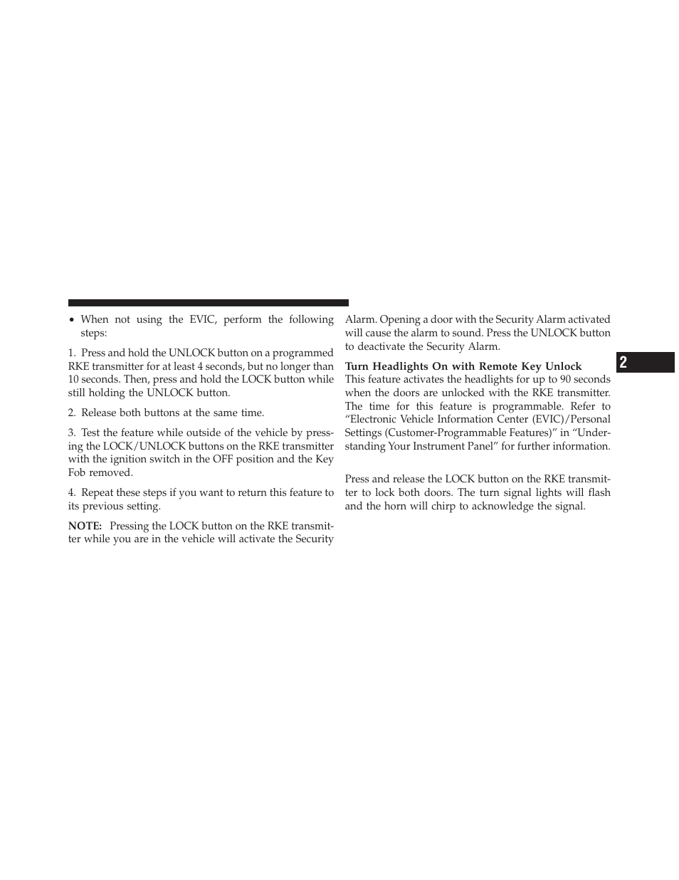 To lock the doors | Dodge 2010 Challenger_SRT - Owner Manual User Manual | Page 25 / 444