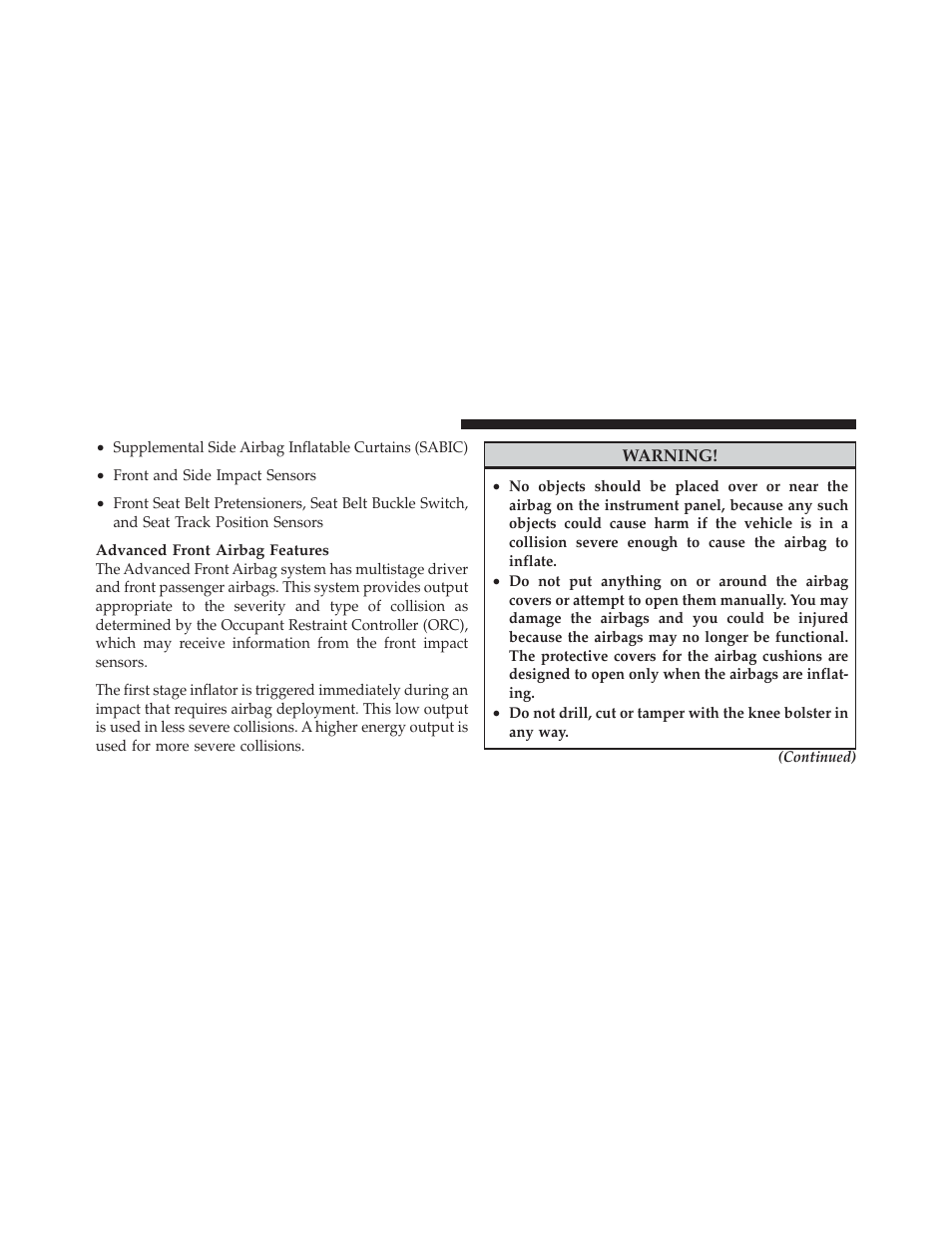 Dodge 2010 Challenger_SRT - Owner Manual User Manual | Page 52 / 444