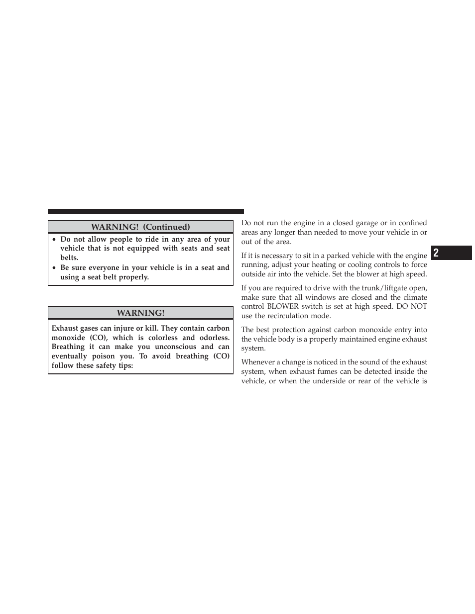 Exhaust gas | Dodge 2010 Challenger_SRT - Owner Manual User Manual | Page 75 / 444