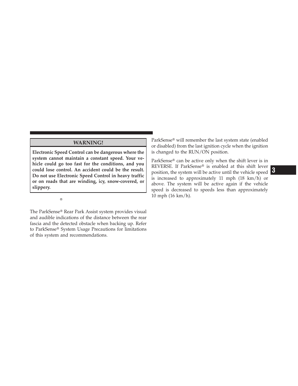 Parksense rear park assist — if equipped, Parksense௡ rear park assist — if equipped | Dodge 2010 Grand Caravan - Owner Manual User Manual | Page 172 / 530