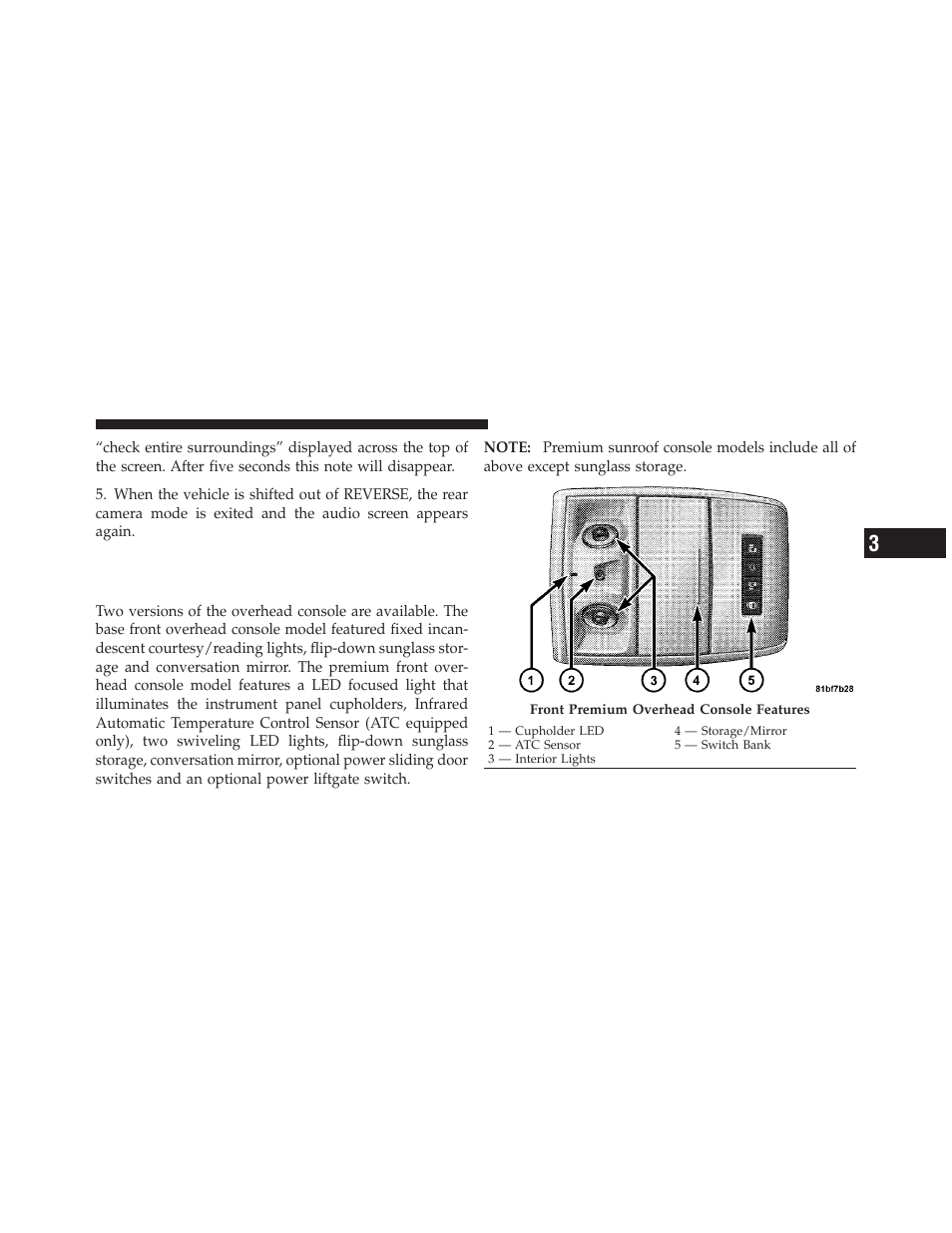 Overhead consoles, Front overhead console | Dodge 2010 Grand Caravan - Owner Manual User Manual | Page 184 / 530