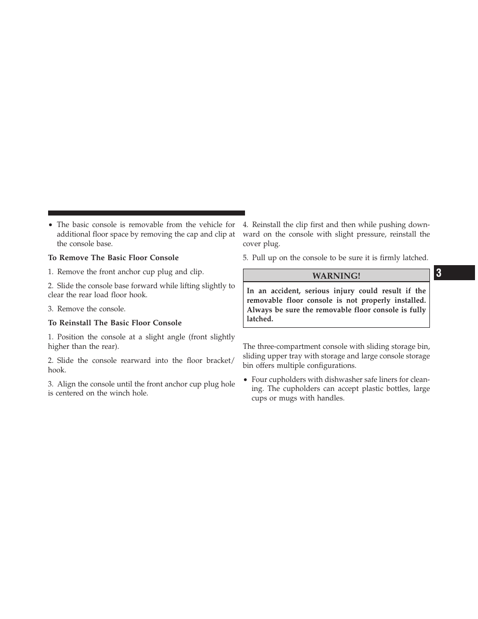 Premium console — if equipped | Dodge 2010 Grand Caravan - Owner Manual User Manual | Page 210 / 530