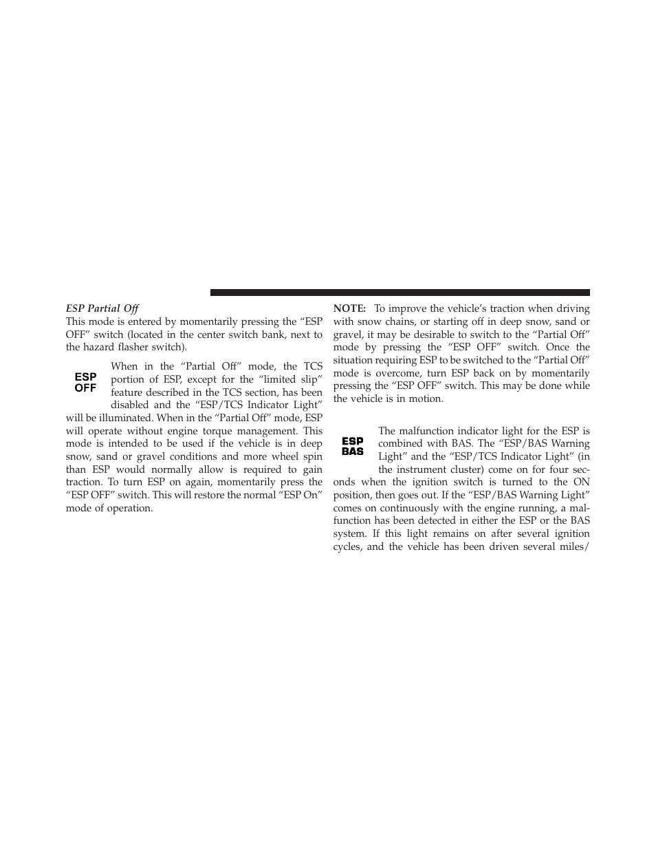 Esp/bas warning light | Dodge 2010 Grand Caravan - Owner Manual User Manual | Page 345 / 530