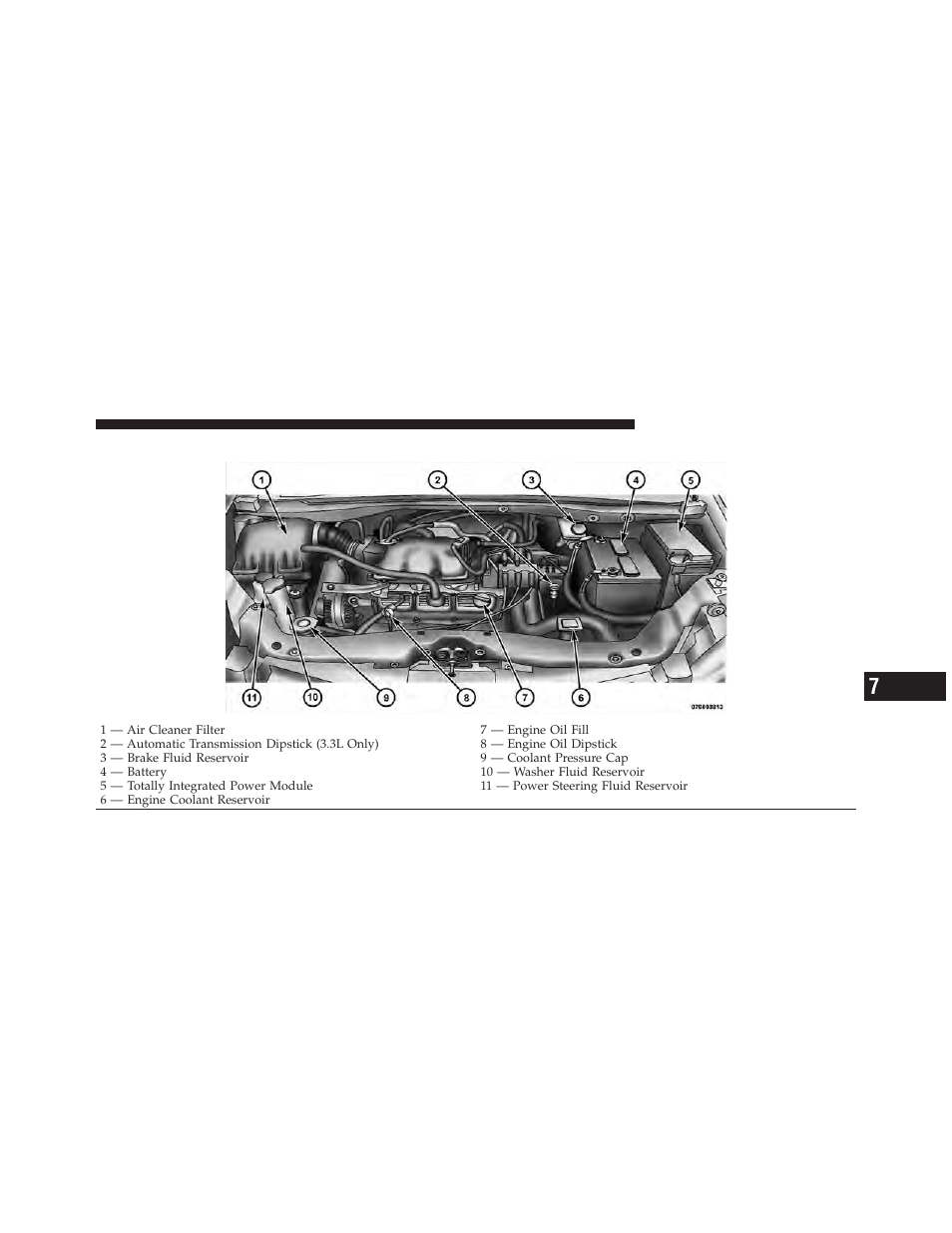 Engine compartment — 3.3/3.8l | Dodge 2010 Grand Caravan - Owner Manual User Manual | Page 432 / 530