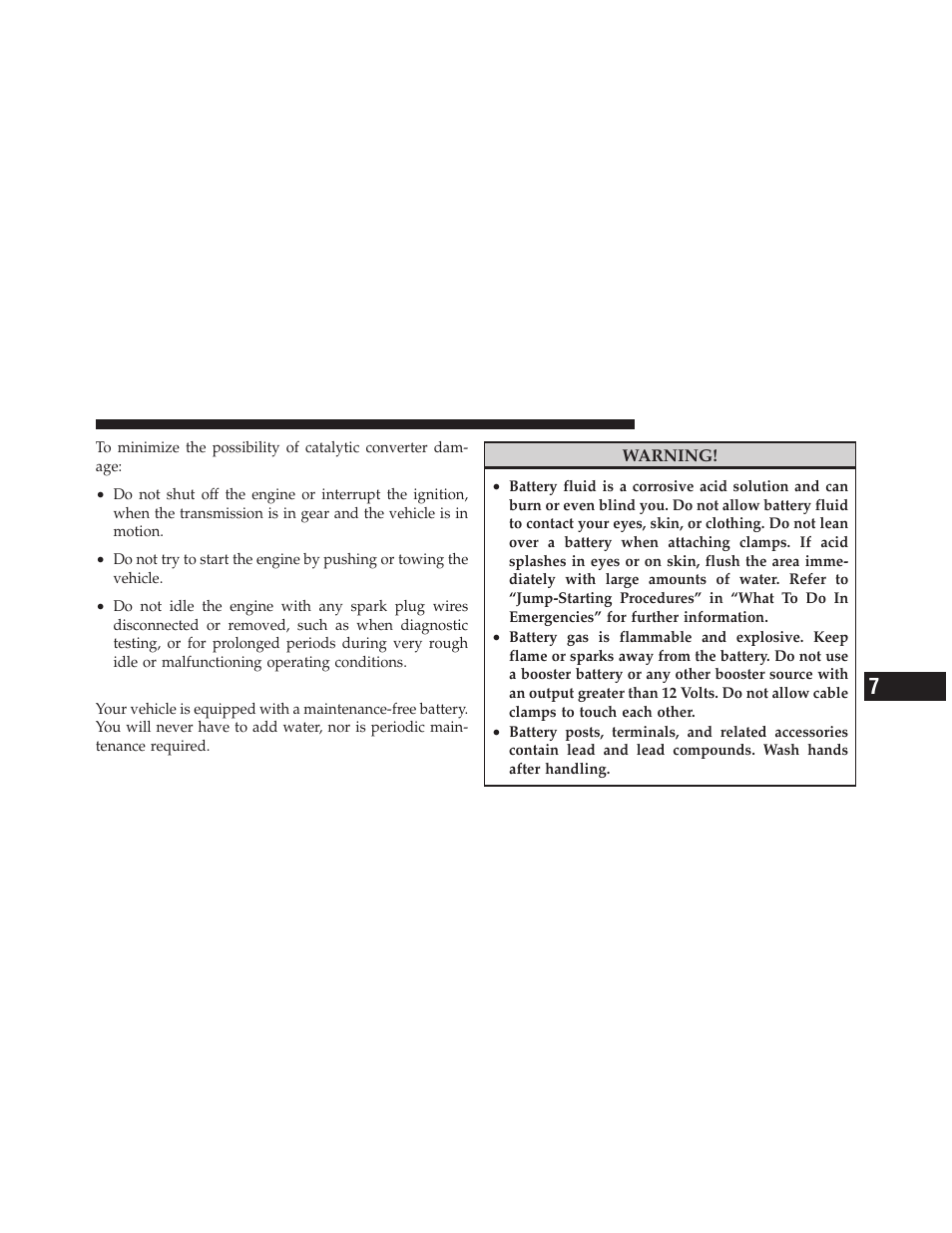 Maintenance-free battery | Dodge 2010 Grand Caravan - Owner Manual User Manual | Page 444 / 530
