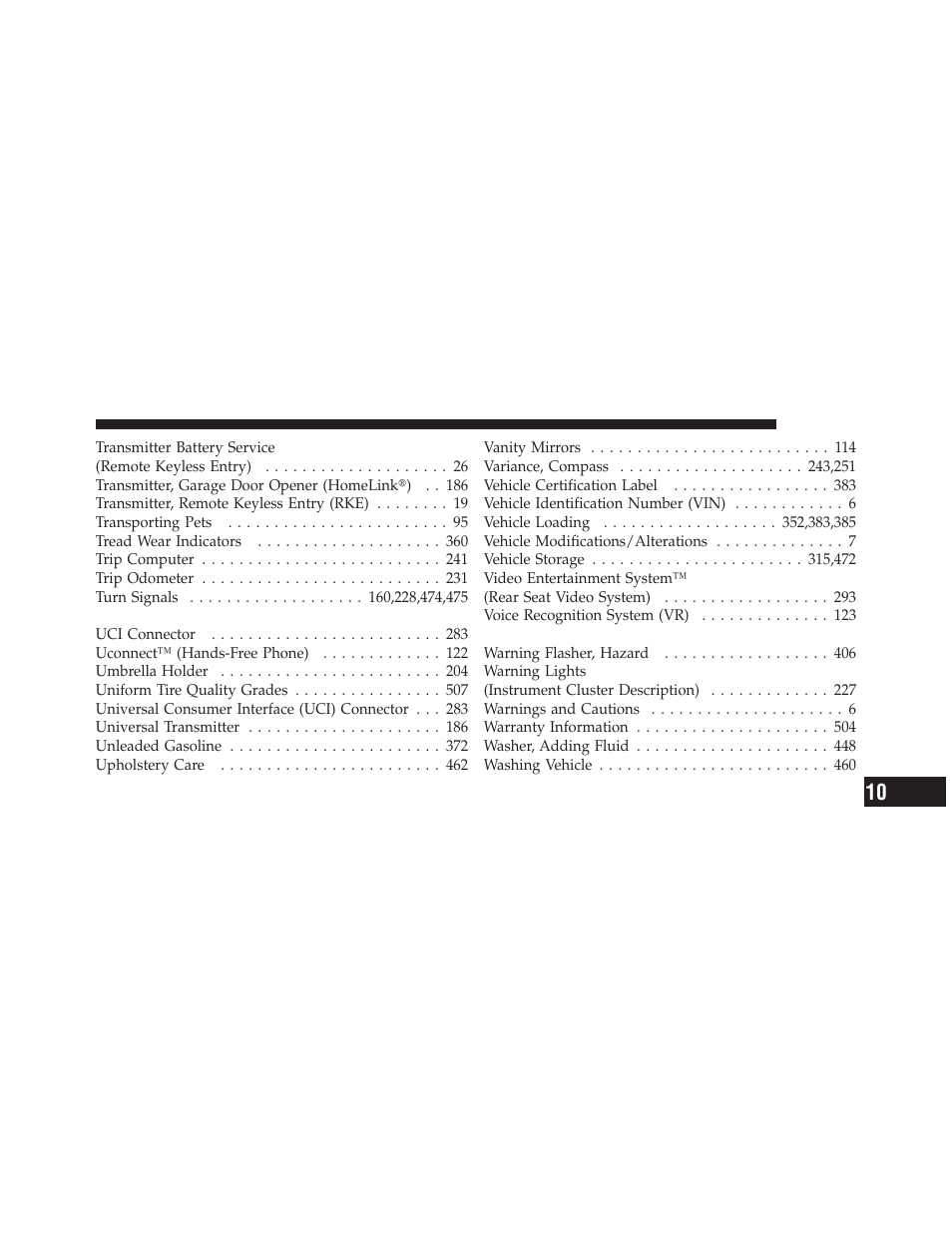 Dodge 2010 Grand Caravan - Owner Manual User Manual | Page 528 / 530