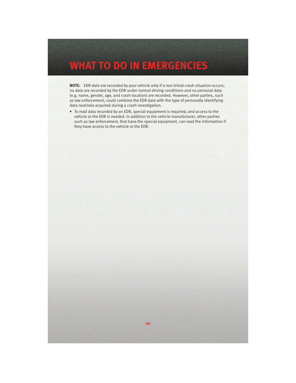 What to do in emergencies | Dodge 2010 Grand Caravan - User Guide User Manual | Page 68 / 88