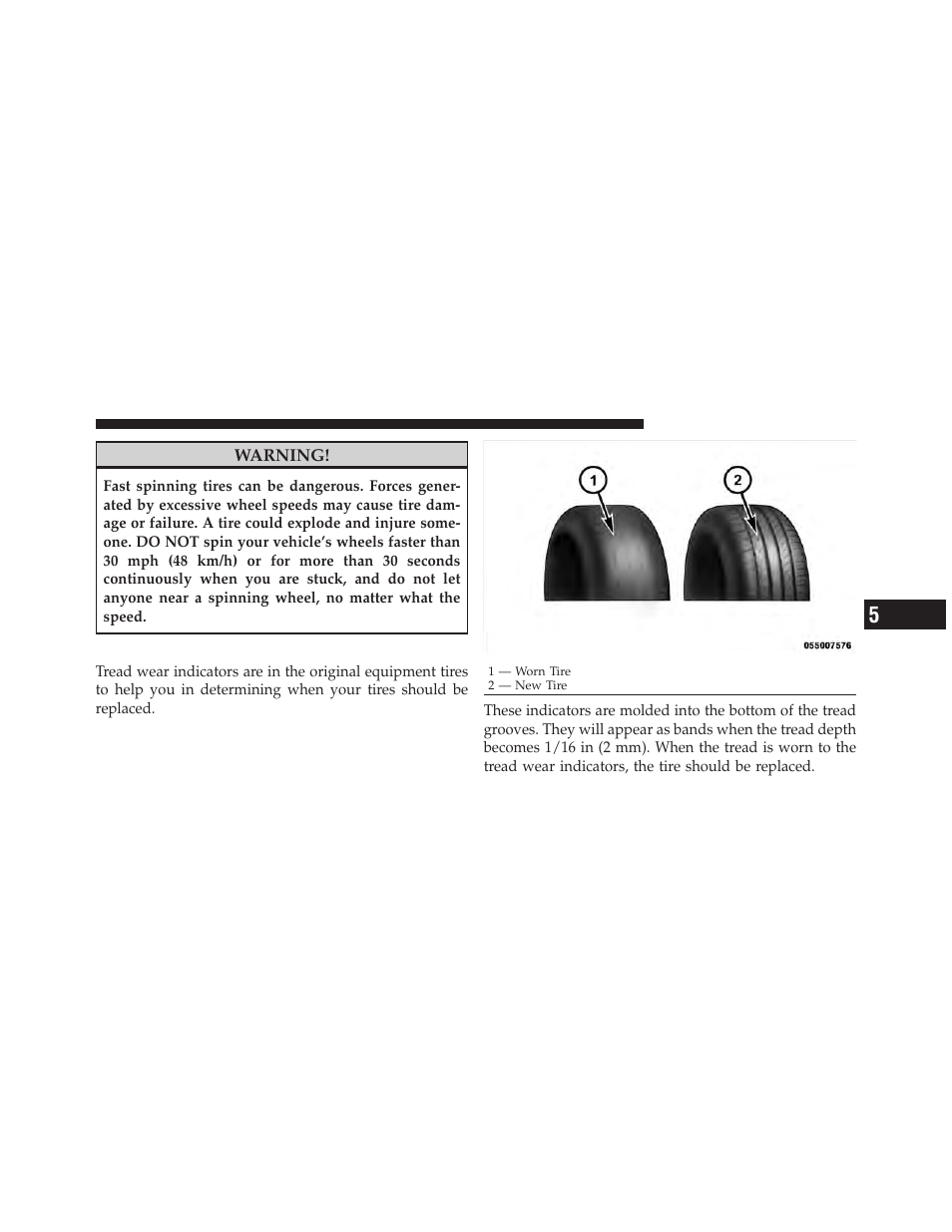 Tread wear indicators | Dodge 2010 Viper - Owner Manual User Manual | Page 179 / 315