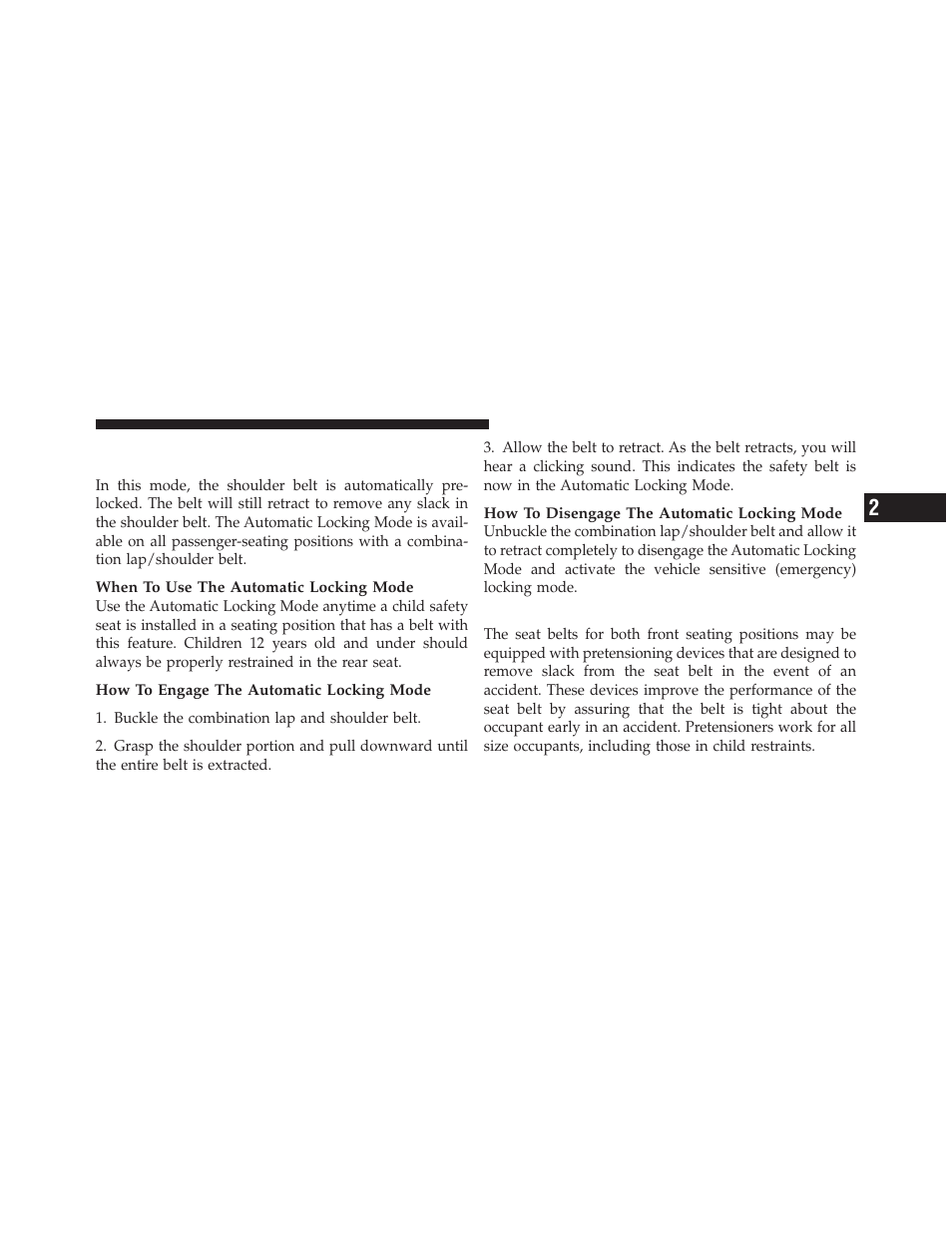 Seat belt pretensioners — if equipped | Dodge 2010 Viper - Owner Manual User Manual | Page 45 / 315