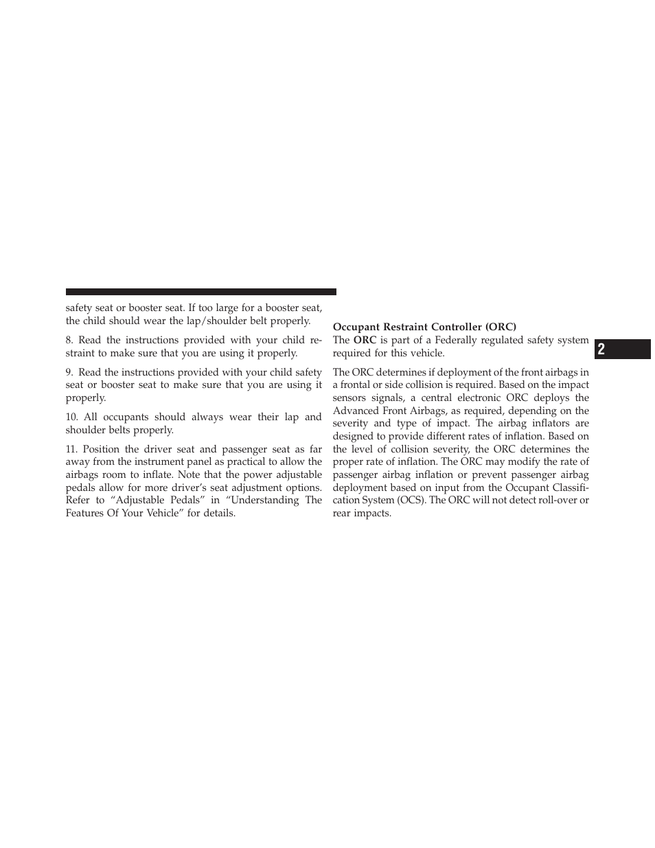 Airbag deployment sensors and controls | Dodge 2010 Viper - Owner Manual User Manual | Page 51 / 315