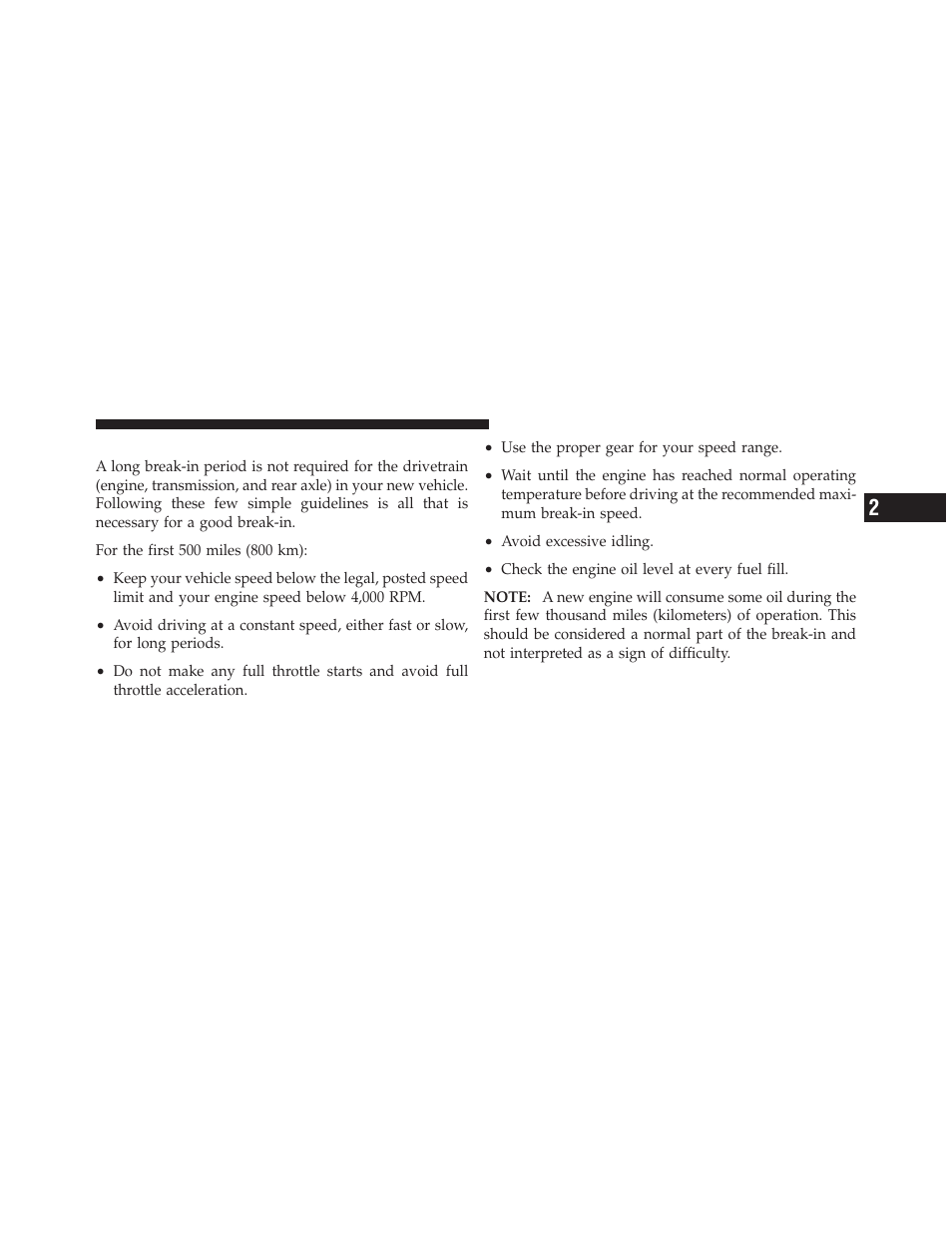 Break-in recommendations | Dodge 2010 Viper - Owner Manual User Manual | Page 67 / 315