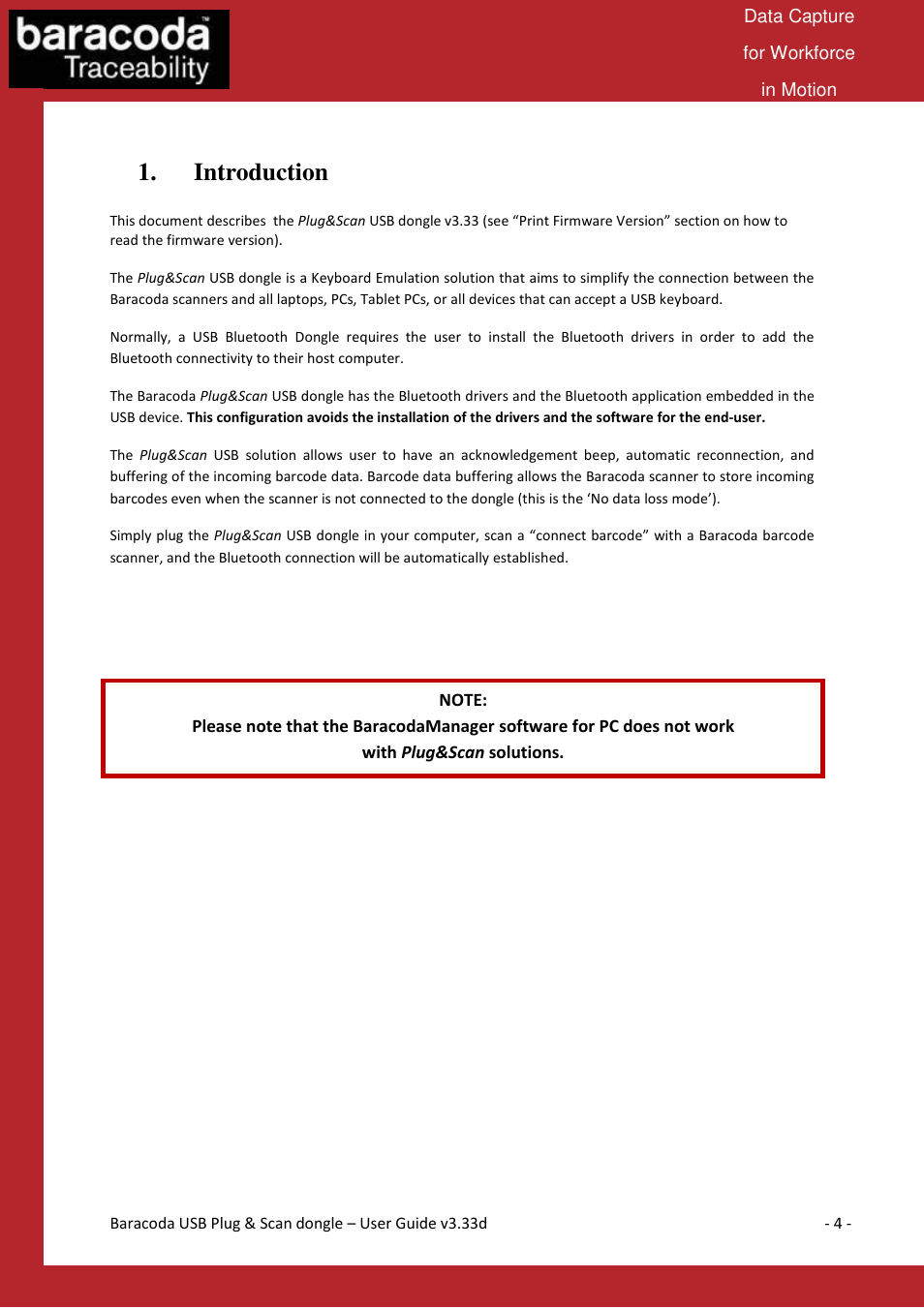 Introduction | Baracoda B40050301 User Manual | Page 4 / 17