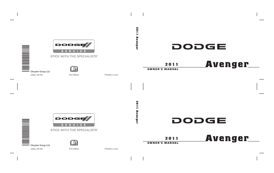 Dodge 2011 Avenger - Owner Manual User Manual | 494 pages