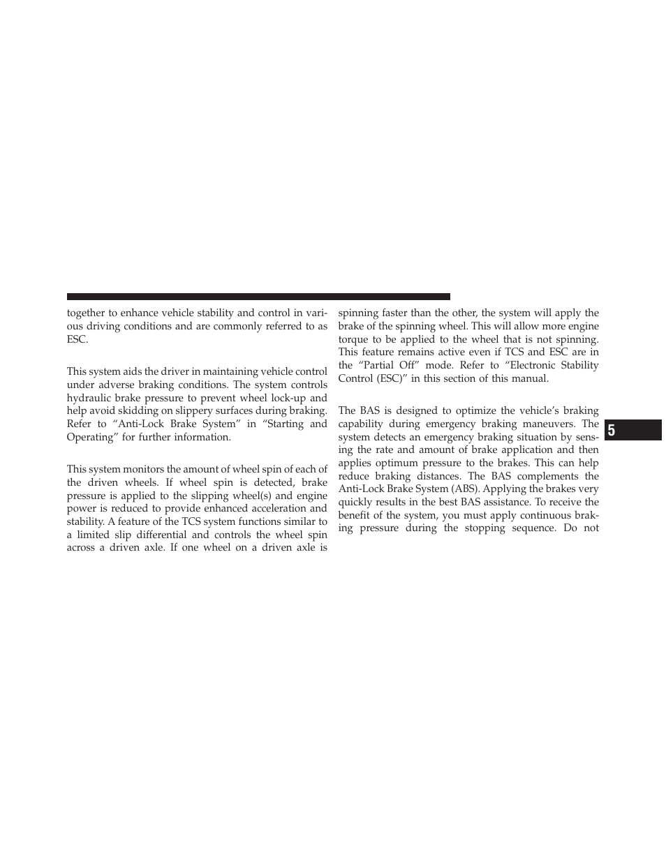 Anti-lock brake system (abs), Traction control system (tcs), Brake assist system (bas) | Dodge 2011 Avenger - Owner Manual User Manual | Page 311 / 494