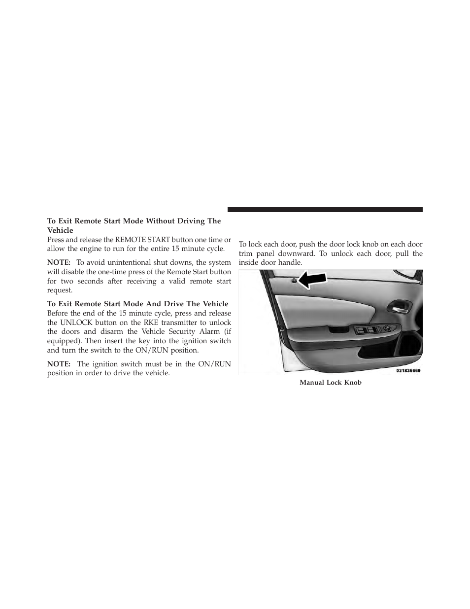 Door locks, Manual door locks | Dodge 2011 Avenger - Owner Manual User Manual | Page 32 / 494