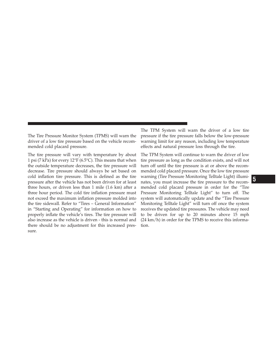 Tire pressure monitor system (tpms) | Dodge 2011 Avenger - Owner Manual User Manual | Page 339 / 494