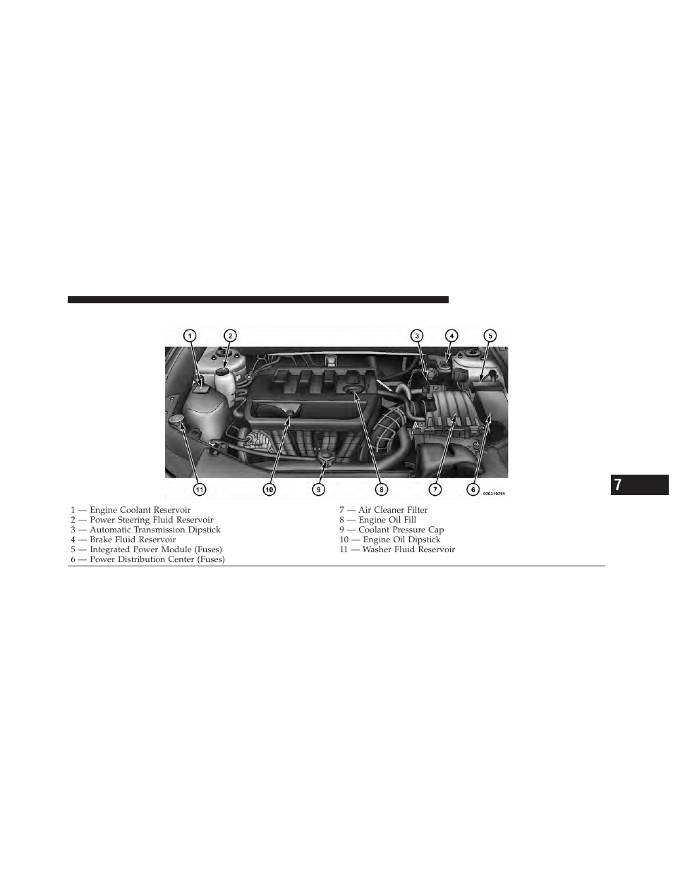 Engine compartment — 2.4l | Dodge 2011 Avenger - Owner Manual User Manual | Page 399 / 494
