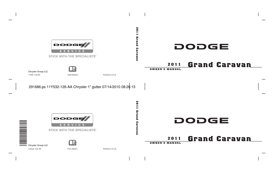 Dodge 2011 Avenger - Owner Manual User Manual | Page 494 / 494