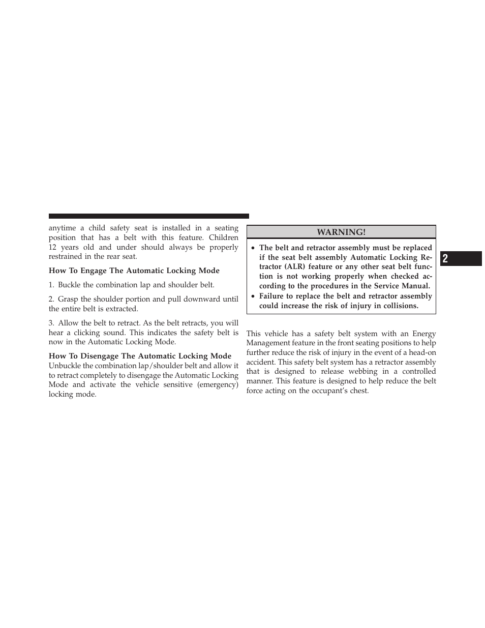 Energy management feature | Dodge 2011 Avenger - Owner Manual User Manual | Page 53 / 494