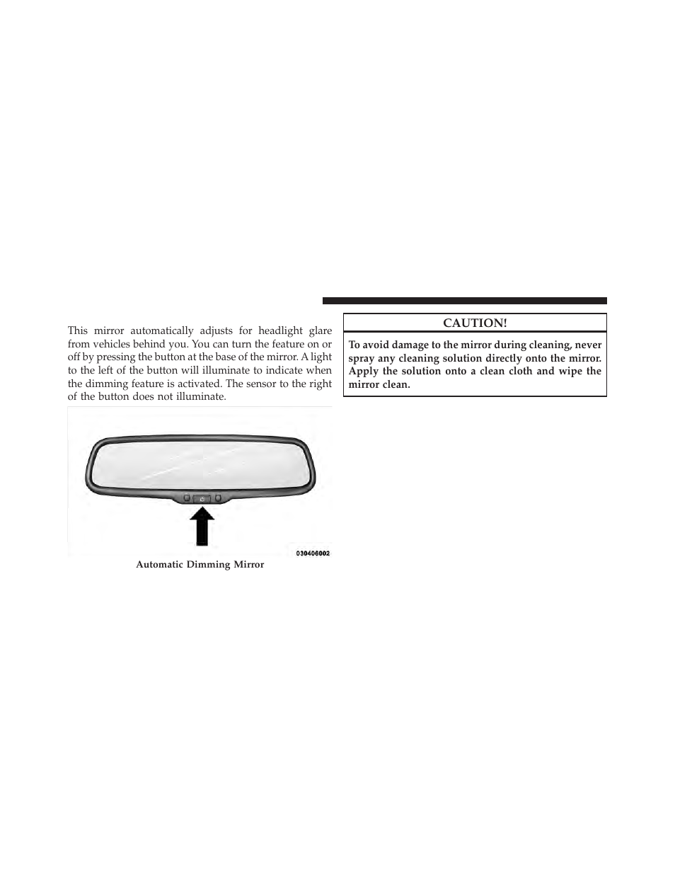 Automatic dimming mirror — if equipped | Dodge 2011 Avenger - Owner Manual User Manual | Page 96 / 494