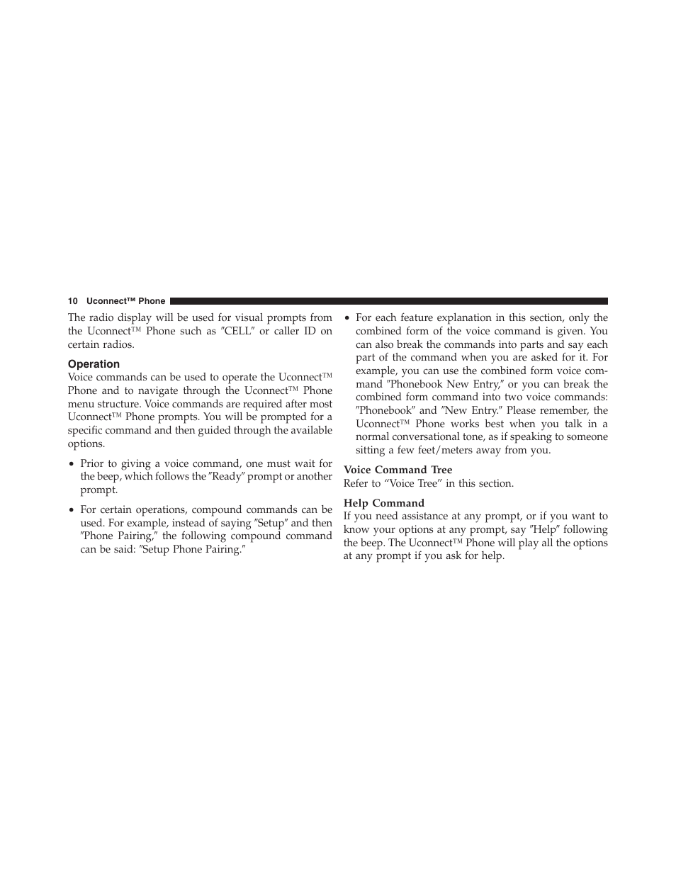 Operation | Chrysler Uconnect for Jeep User Manual | Page 11 / 102