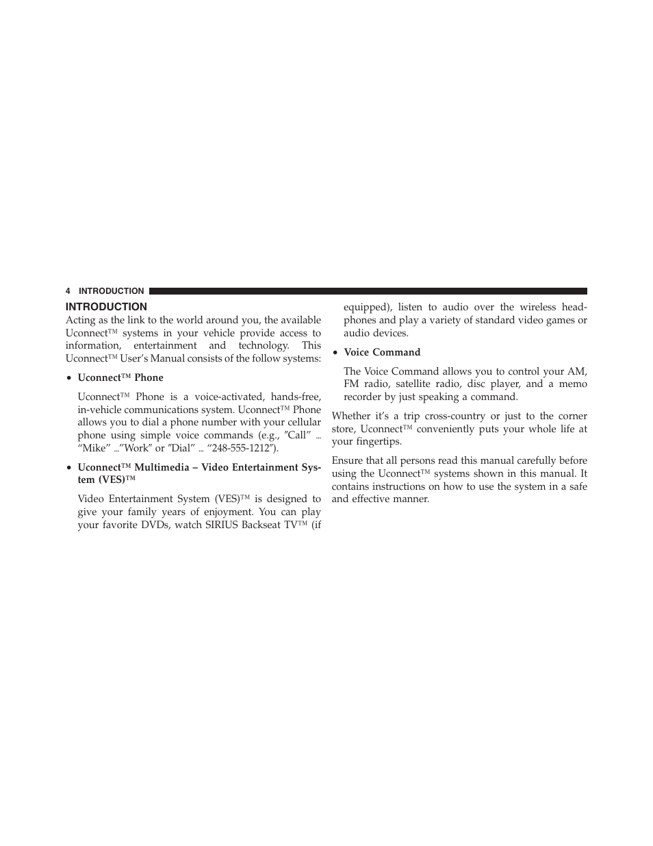 Introduction | Chrysler Uconnect for Jeep User Manual | Page 5 / 102