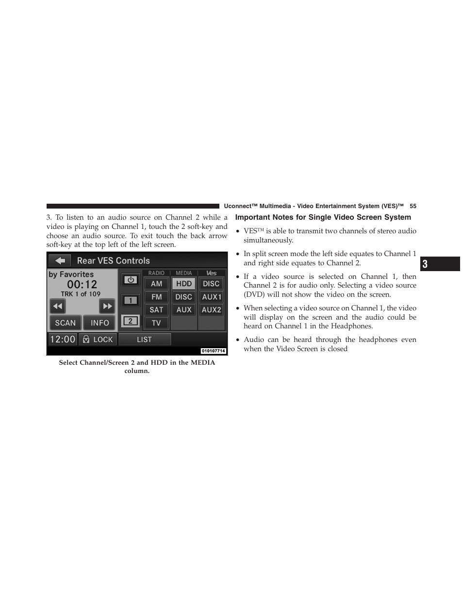 Important notes for single video screen system, Important notes for single video screen, System | Chrysler Uconnect for Jeep User Manual | Page 56 / 102