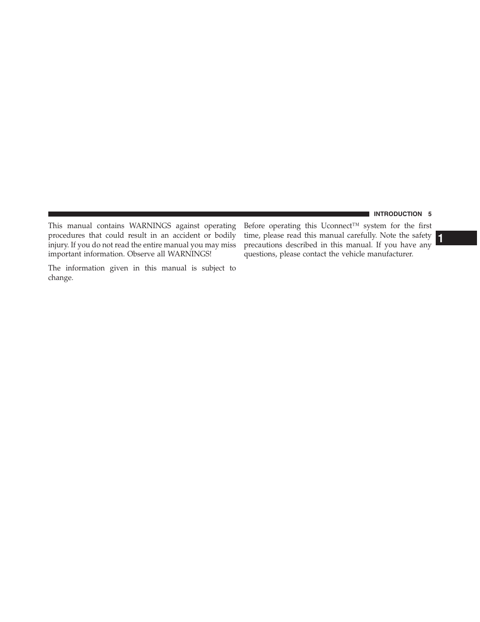 Chrysler Uconnect for Jeep User Manual | Page 6 / 102