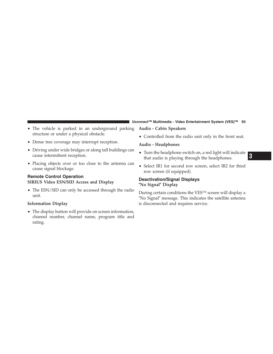 Remote control operation, Deactivation/signal displays | Chrysler Uconnect for Jeep User Manual | Page 94 / 102