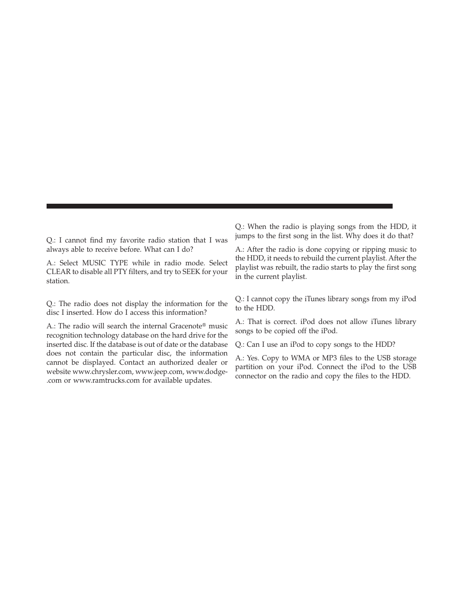 Troubleshooting, Radio, Disc | Ipod/digital device control | Ram Trucks MEDIA CENTER 730N for Jeep User Manual | Page 206 / 210