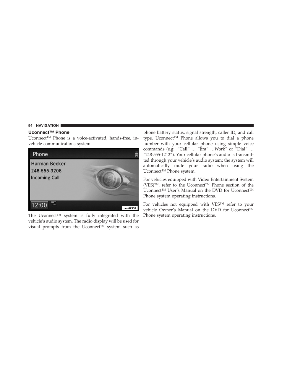 Uconnect™ phone | Ram Trucks MEDIA CENTER 730N for Jeep User Manual | Page 105 / 177