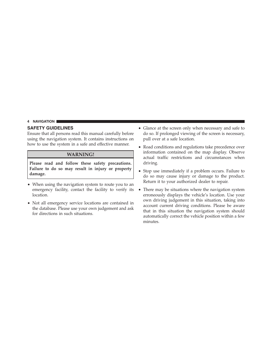 Safety guidelines | Ram Trucks MEDIA CENTER 730N for Jeep User Manual | Page 15 / 177