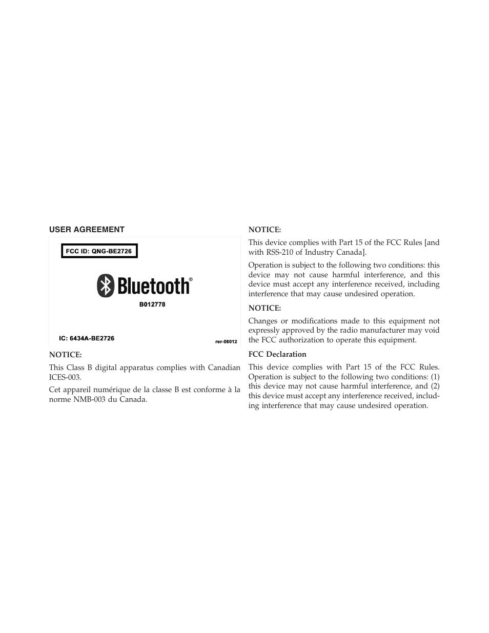 User agreement | Ram Trucks MEDIA CENTER 730N for Jeep User Manual | Page 2 / 177