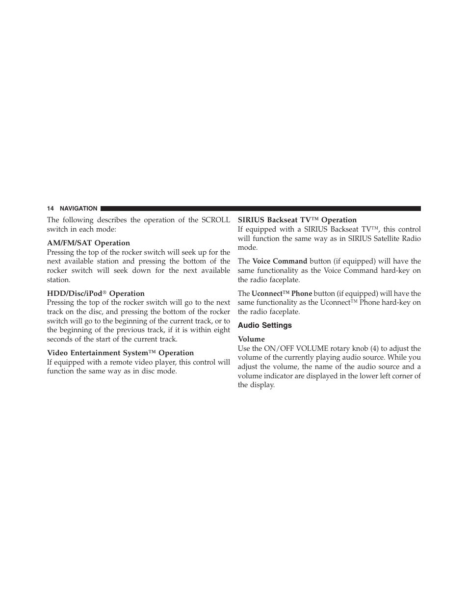 Audio settings | Ram Trucks MEDIA CENTER 730N for Jeep User Manual | Page 25 / 177