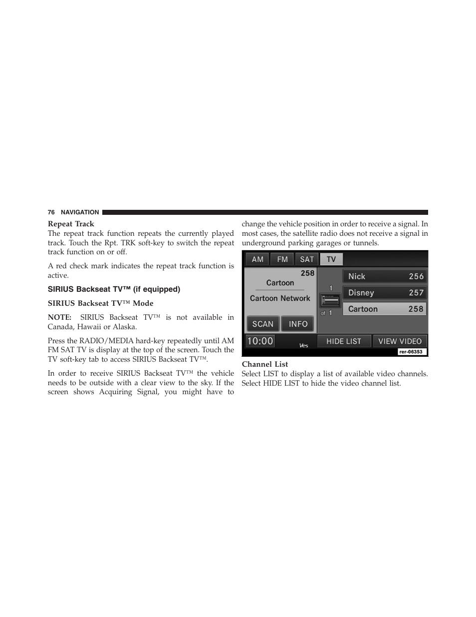 Sirius backseat tv™ (if equipped) | Ram Trucks MEDIA CENTER 730N for Jeep User Manual | Page 87 / 177