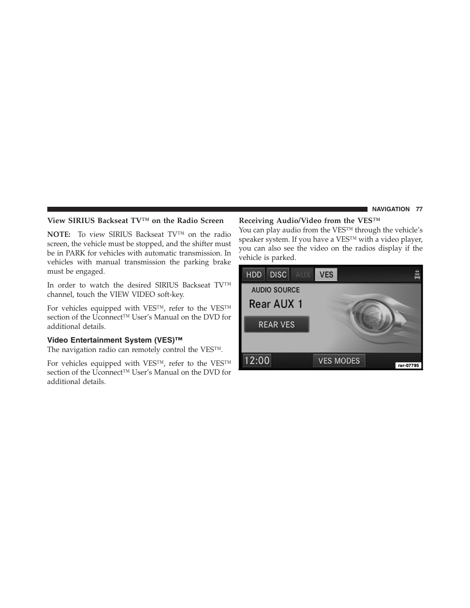 Video entertainment system (ves) | Ram Trucks MEDIA CENTER 730N for Jeep User Manual | Page 88 / 177