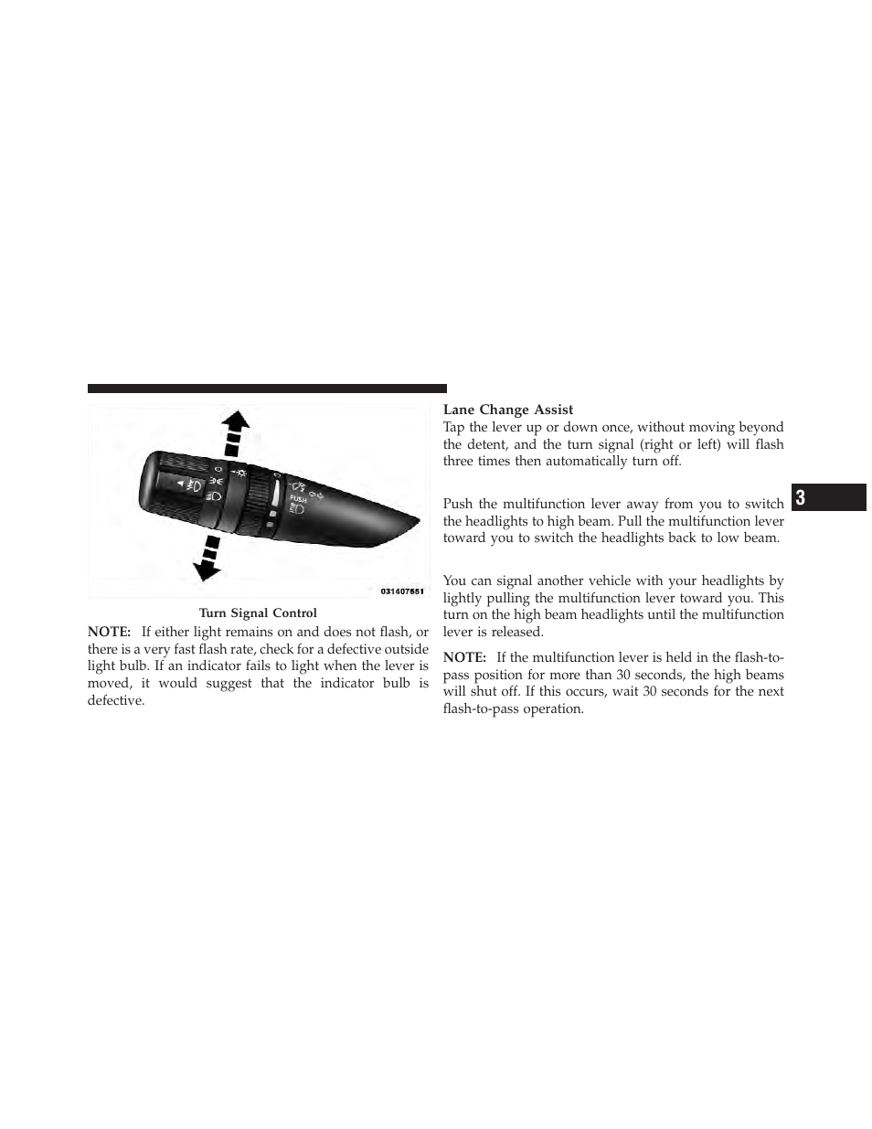 High/low beam switch, Flash-to-pass | Dodge 2011 Caliber - Owner Manual User Manual | Page 151 / 486