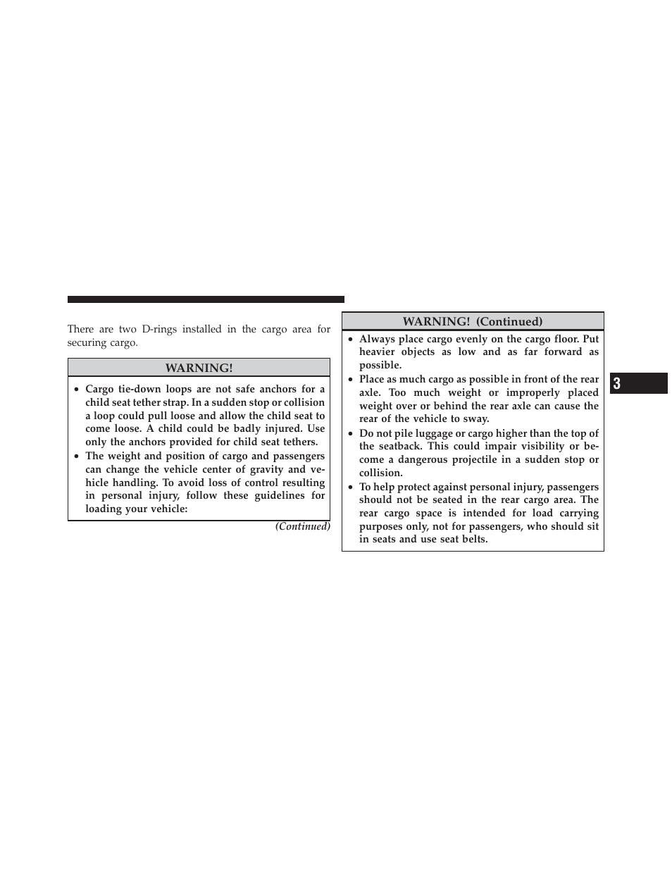 Cargo tie-down loops | Dodge 2011 Caliber - Owner Manual User Manual | Page 181 / 486