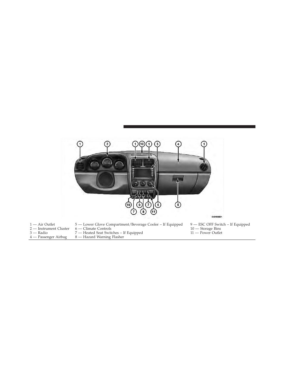 Instrument panel features | Dodge 2011 Caliber - Owner Manual User Manual | Page 190 / 486