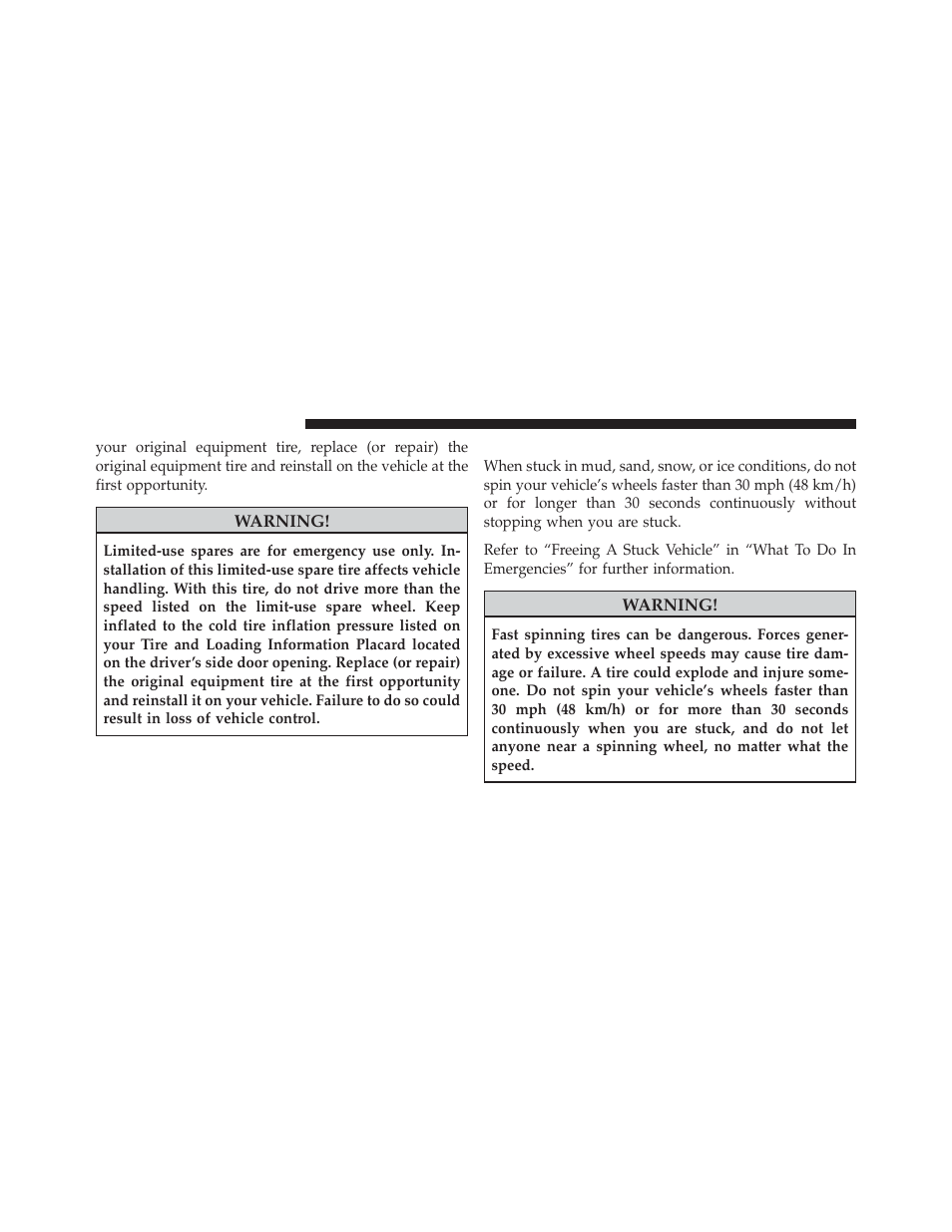 Tire spinning | Dodge 2011 Caliber - Owner Manual User Manual | Page 338 / 486