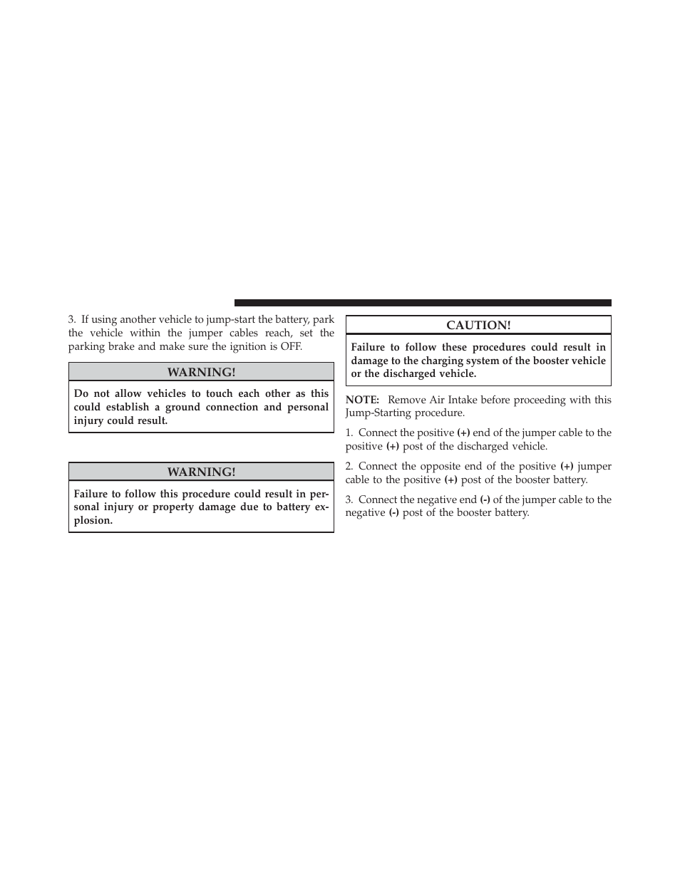 Jump-starting procedure | Dodge 2011 Caliber - Owner Manual User Manual | Page 386 / 486