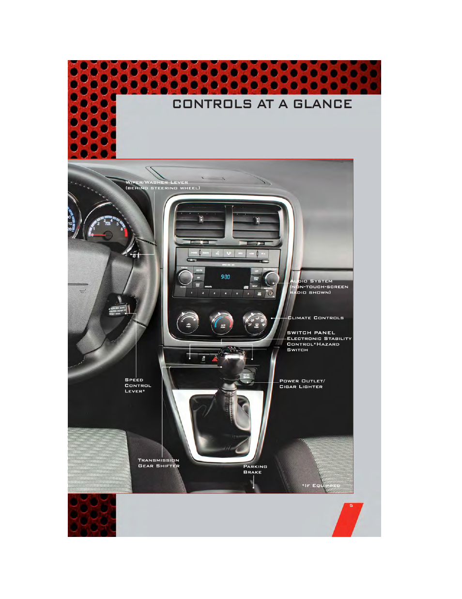 Controls at a glance | Dodge 2011 Caliber - User Guide User Manual | Page 7 / 80