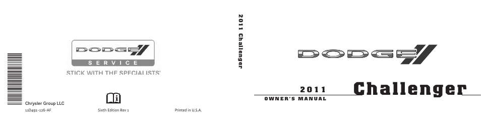 Dodge 2011 Challenger - Owner Manual User Manual | 490 pages