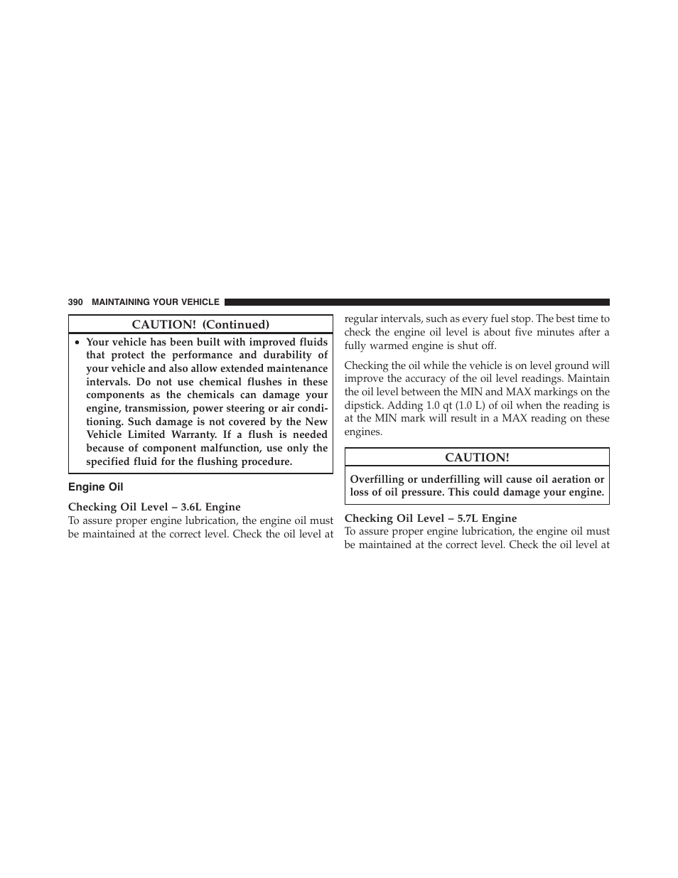Engine oil | Dodge 2011 Challenger - Owner Manual User Manual | Page 392 / 490